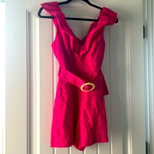 MANGO PINK SHORTS ROMPER XS